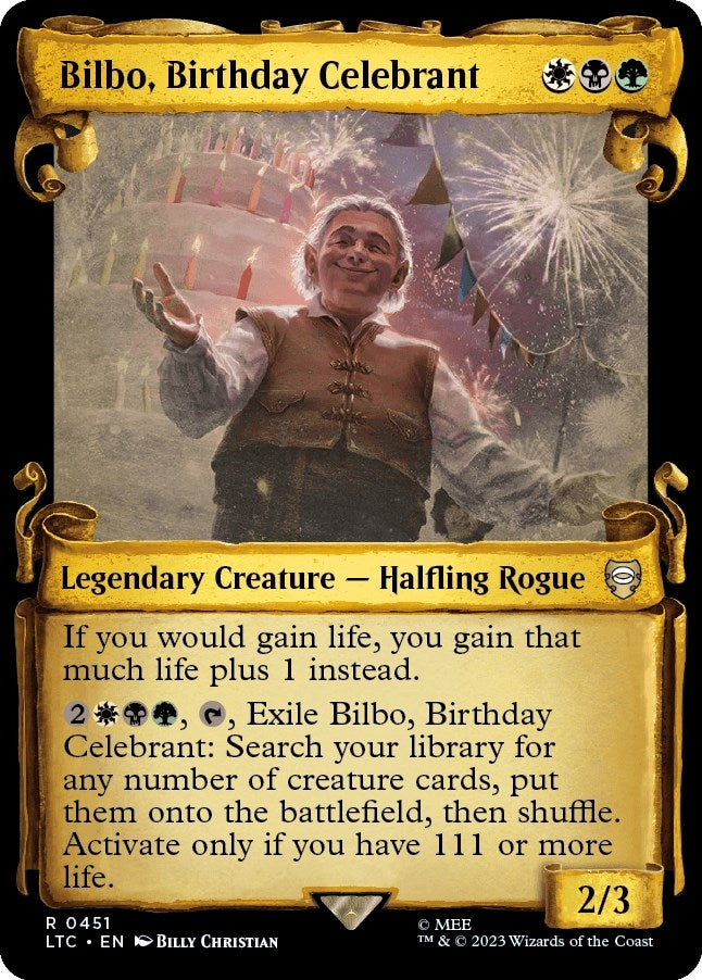 Image for Bilbo, Birthday Celebrant (Showcase Scrolls) (451) [The Lord of the Rings: Tales of Middle-earth] - Magic: The Gathering