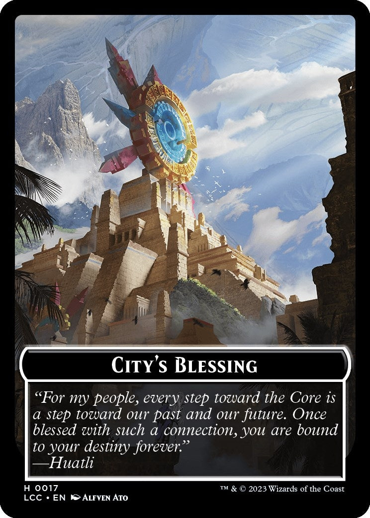 Image for City's Blessing // Dinosaur Double-Sided Token (17 // 10) [The Lost Caverns of Ixalan] - Magic: The Gathering