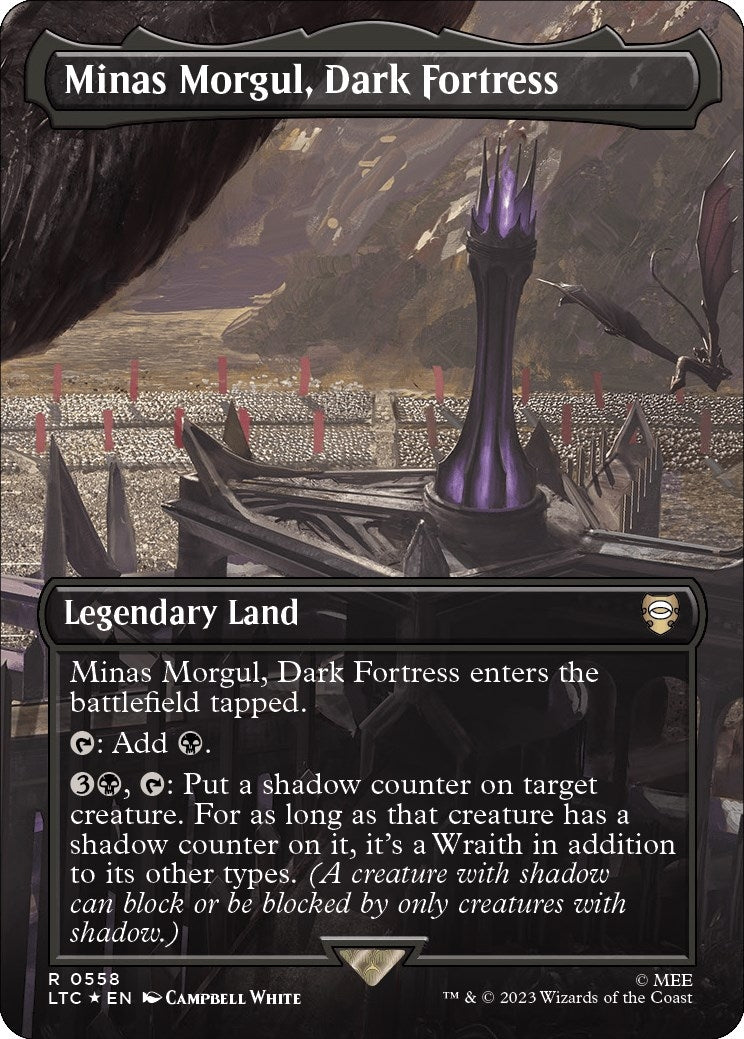 Image for Minas Morgul, Dark Fortress (Borderless) (Surge Foil) (558) [The Lord of the Rings: Tales of Middle-earth] - Magic: The Gathering