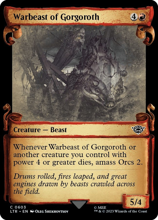 Image for Warbeast of Gorgoroth (Showcase Scrolls) (603) [Universes Beyond: The Lord of the Rings: Tales of Middle-earth] - Magic: The Gathering