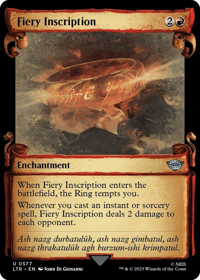 Image for Fiery Inscription (Showcase Scrolls) (577) [Universes Beyond: The Lord of the Rings: Tales of Middle-earth] - Magic: The Gathering