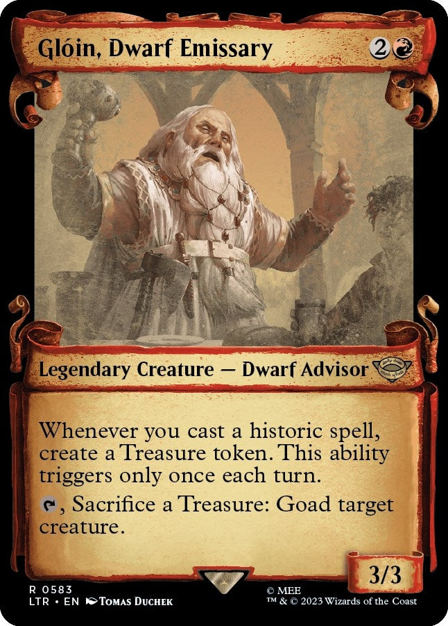 Image for Gloin, Dwarf Emissary (Showcase Scrolls) (583) [Universes Beyond: The Lord of the Rings: Tales of Middle-earth] - Magic: The Gathering
