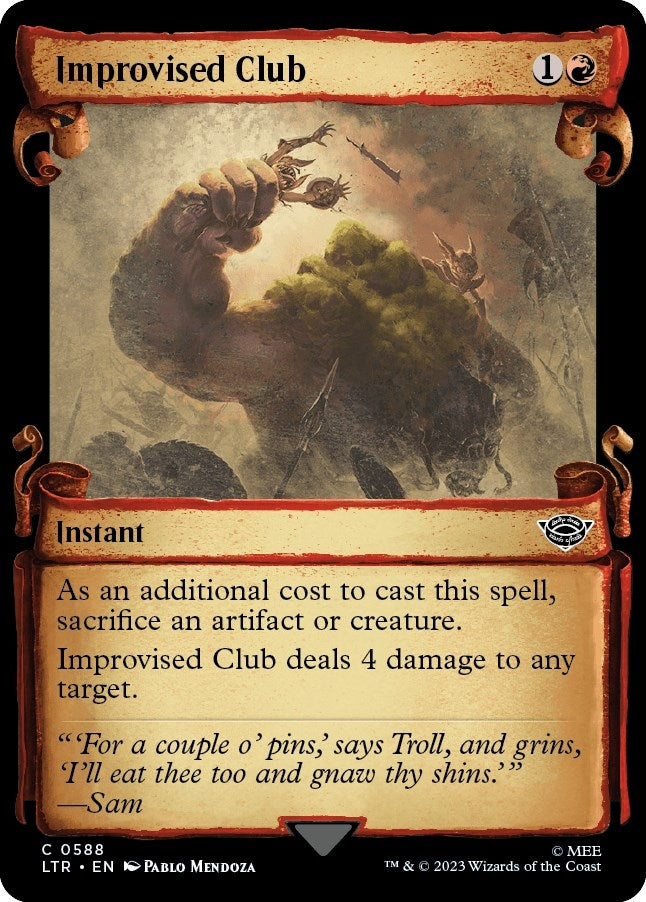 Image for Improvised Club (Showcase Scrolls) (588) [Universes Beyond: The Lord of the Rings: Tales of Middle-earth] - Magic: The Gathering