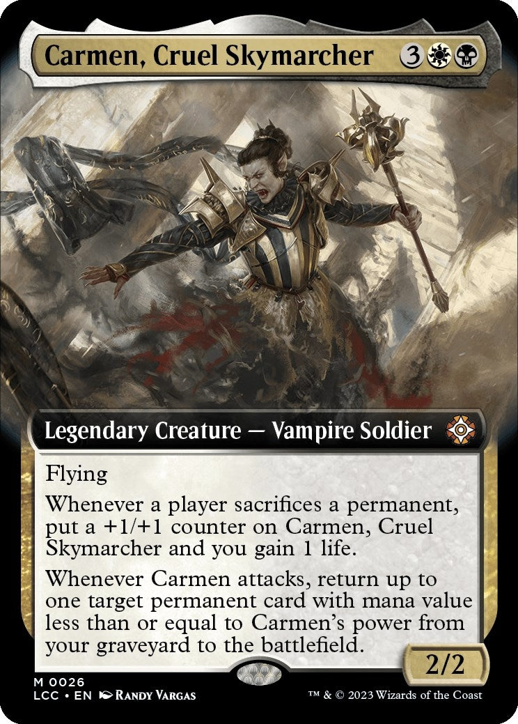 Carmen, Cruel Skymarcher (Extended Art) (26) [Commander: The Lost Caverns of Ixalan]