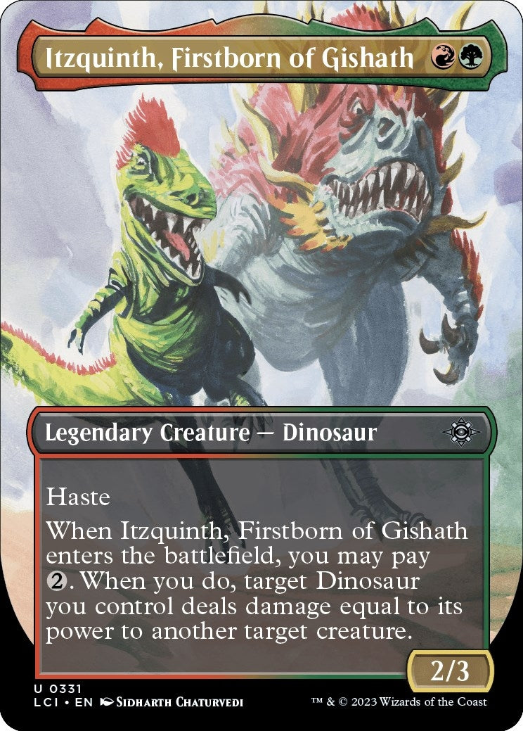Image for Itzquinth, Firstborn of Gishath (Borderless) (331) [The Lost Caverns of Ixalan] - Magic: The Gathering