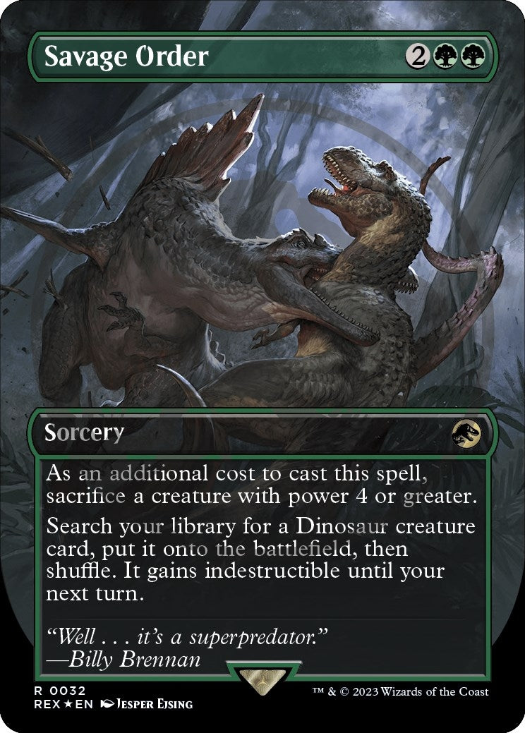 Image for Savage Order (Borderless) (Emblem) (32) [Universes Beyond: Jurassic World Collection] - Magic: The Gathering