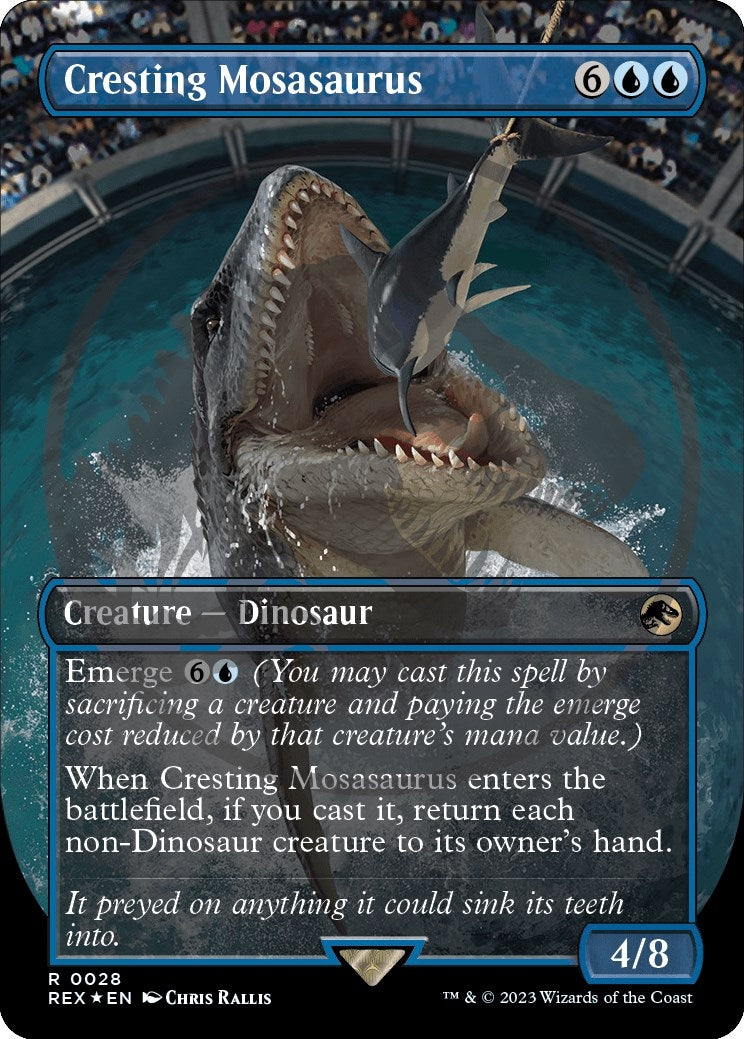 Image for Cresting Mosasaurus (Borderless) (Emblem) (28) [Universes Beyond: Jurassic World Collection] - Magic: The Gathering