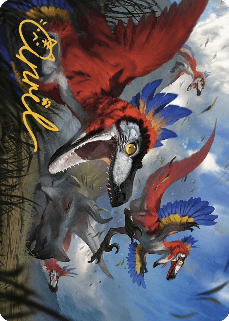 Image for Wrathful Raptors Art Card (Gold-Stamped Signature) (77) [The Lost Caverns of Ixalan] - Magic: The Gathering