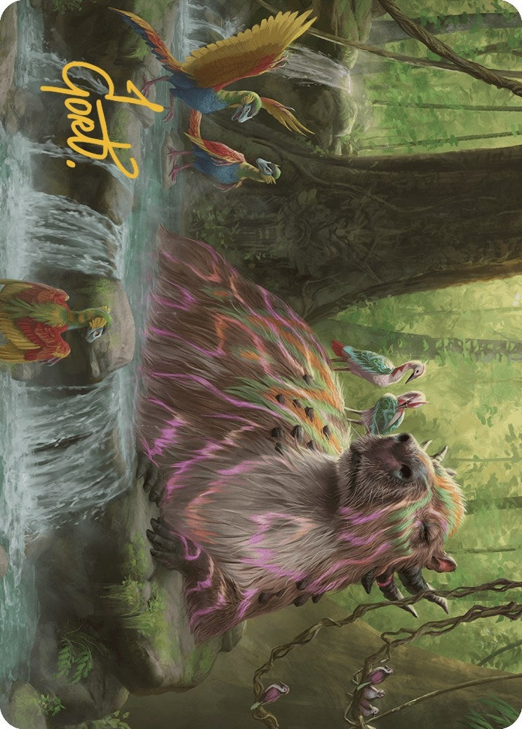 Basking Capybara Art Card (Gold-Stamped Signature) (22) [Art Series: The Lost Caverns of Ixalan]
