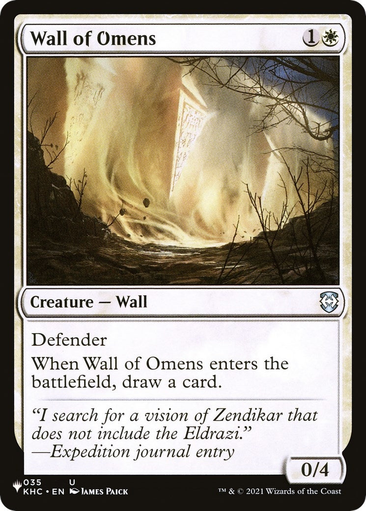 Image for Wall of Omens (KHC) (035) [The List Reprints] - Magic: The Gathering
