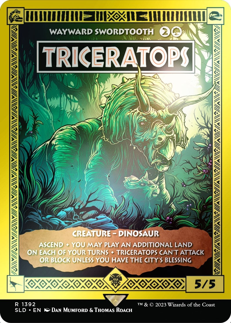 Image for Triceratops - Wayward Swordtooth (Rainbow Foil) (1392) [Secret Lair Drop Series] - Magic: The Gathering
