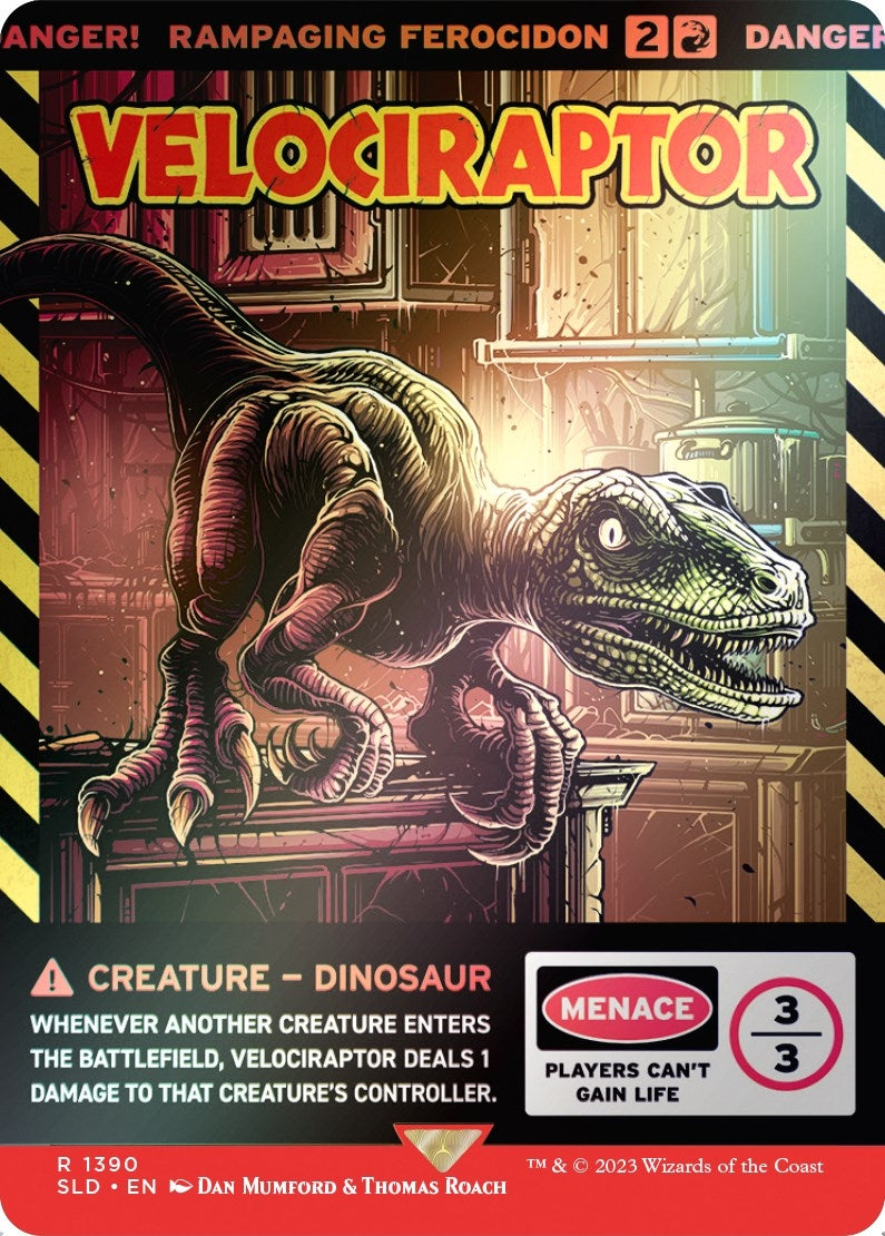 Image for Velociraptor - Rampaging Ferocidon (Rainbow Foil) (1390) [Secret Lair Drop Series] - Magic: The Gathering