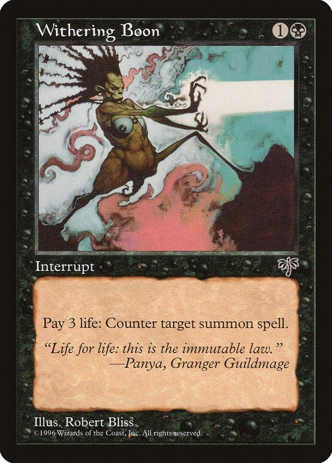 Image for Withering Boon [Mirage] - Magic: The Gathering