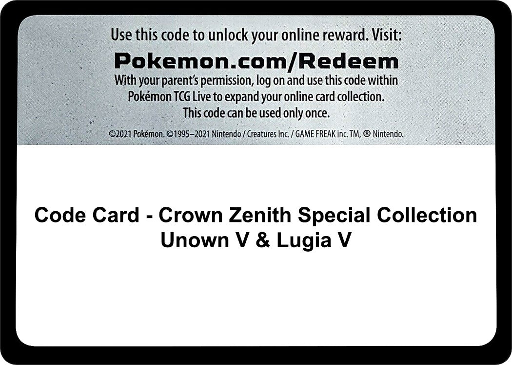 Image for Code Card - Crown Zenith Special Collection [Unown V & Lugia V] [Crown Zenith] - Pokemon