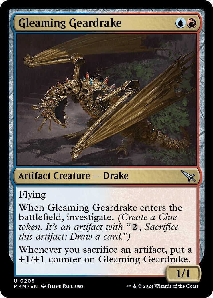 Image for Gleaming Geardrake (205) [Murders at Karlov Manor] - Magic: The Gathering