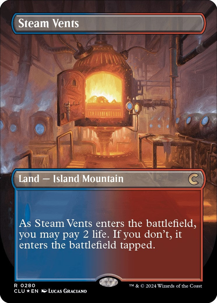 Image for Steam Vents (Borderless) (280) [Ravnica: Clue Edition] - Magic: The Gathering