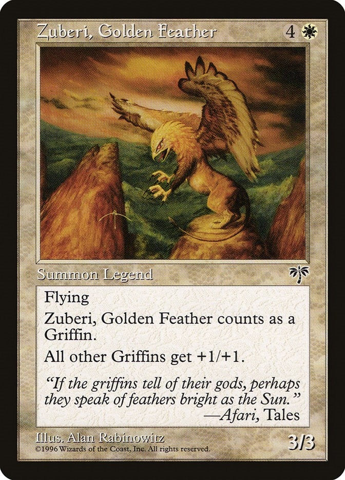 Image for Zuberi, Golden Feather [Mirage] - Magic: The Gathering