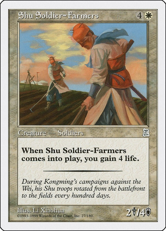 Image for Shu Soldier-Farmers (27) [Portal Three Kingdoms] - Magic: The Gathering