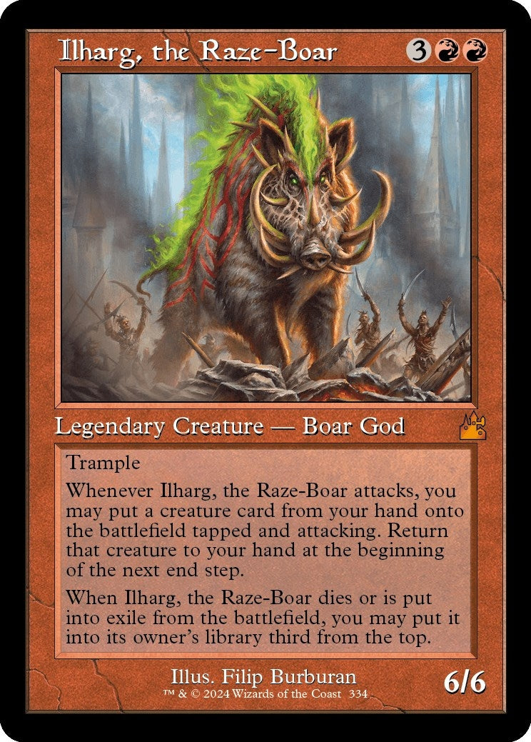 Image for Ilharg, the Raze-Boar (Retro Frame) (334) [Ravnica Remastered] - Magic: The Gathering
