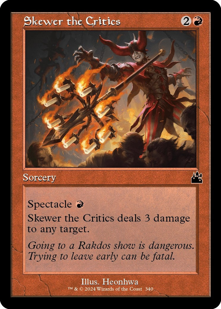Image for Skewer the Critics (Retro Frame) (340) [Ravnica Remastered] - Magic: The Gathering