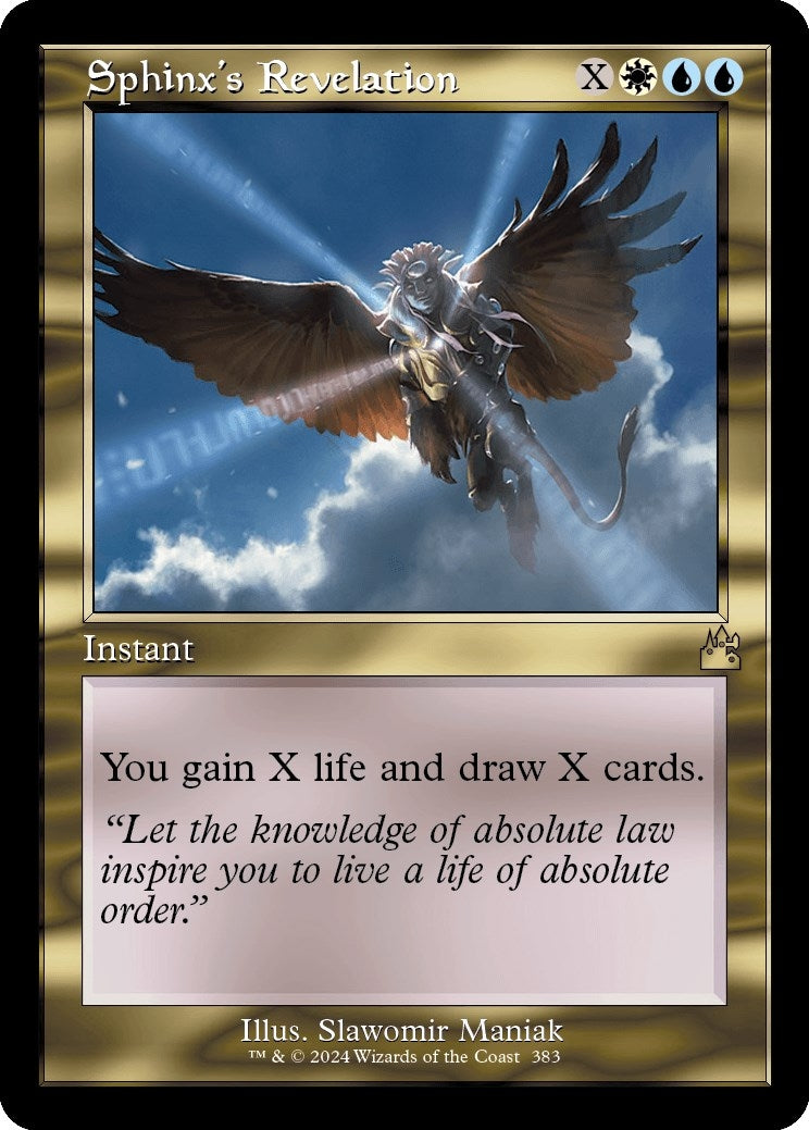 Image for Sphinx's Revelation (Retro Frame) (383) [Ravnica Remastered] - Magic: The Gathering
