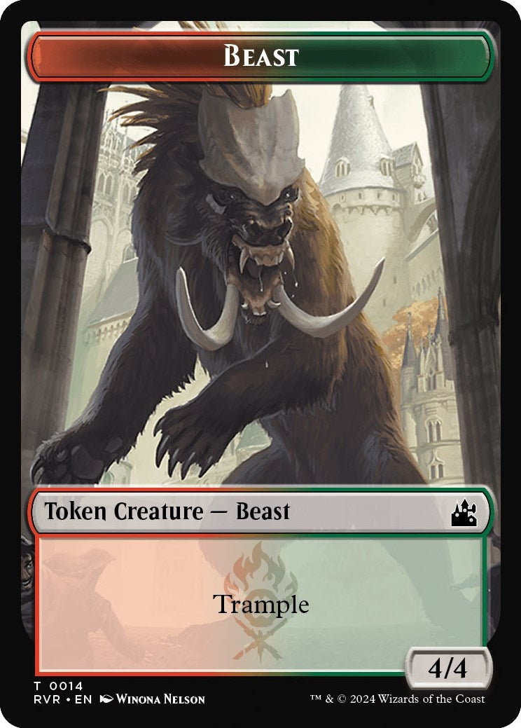 Image for Beast Token (14) [Ravnica Remastered] - Magic: The Gathering