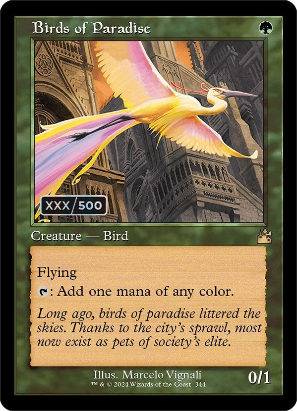 Image for Birds of Paradise (Retro Frame) (Serial Numbered) (344) [Ravnica Remastered] - Magic: The Gathering