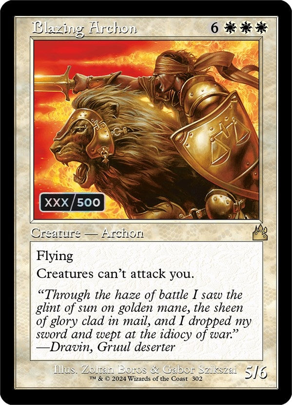 Image for Blazing Archon (Retro Frame) (Serial Numbered) (302) [Ravnica Remastered] - Magic: The Gathering