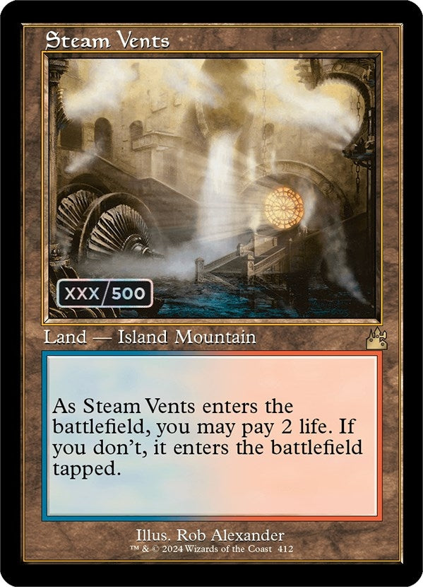 Image for Steam Vents (Retro Frame) (Serial Numbered) (412) [Ravnica Remastered] - Magic: The Gathering
