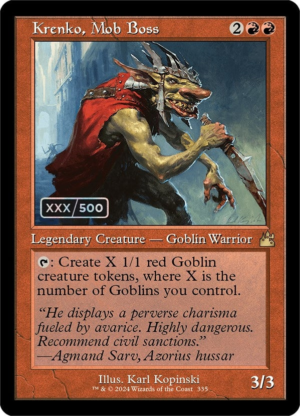 Image for Krenko, Mob Boss (Retro Frame) (Serial Numbered) (335) [Ravnica Remastered] - Magic: The Gathering
