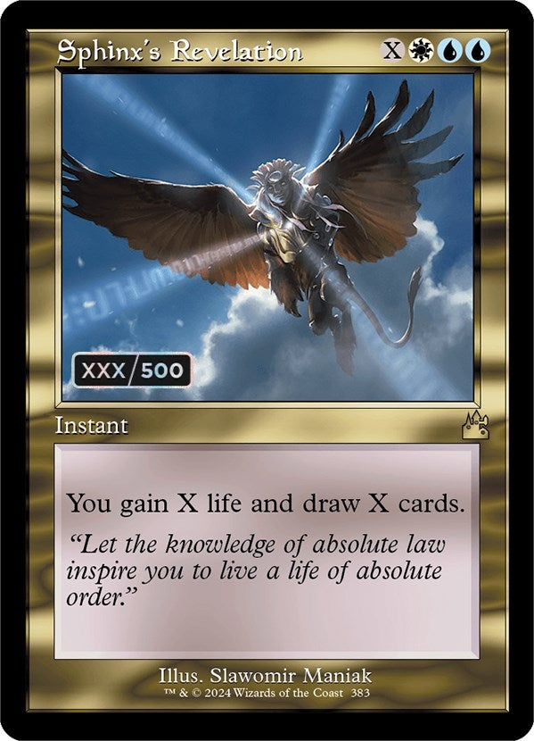 Image for Sphinx's Revelation (Retro Frame) (Serial Numbered) (383) [Ravnica Remastered] - Magic: The Gathering
