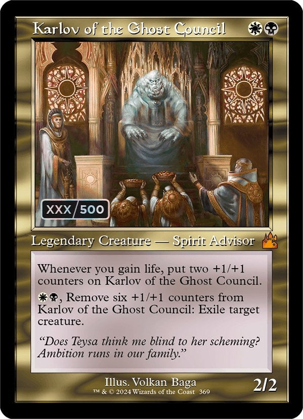 Image for Karlov of the Ghost Council (Retro Frame) (Serial Numbered) (369) [Ravnica Remastered] - Magic: The Gathering