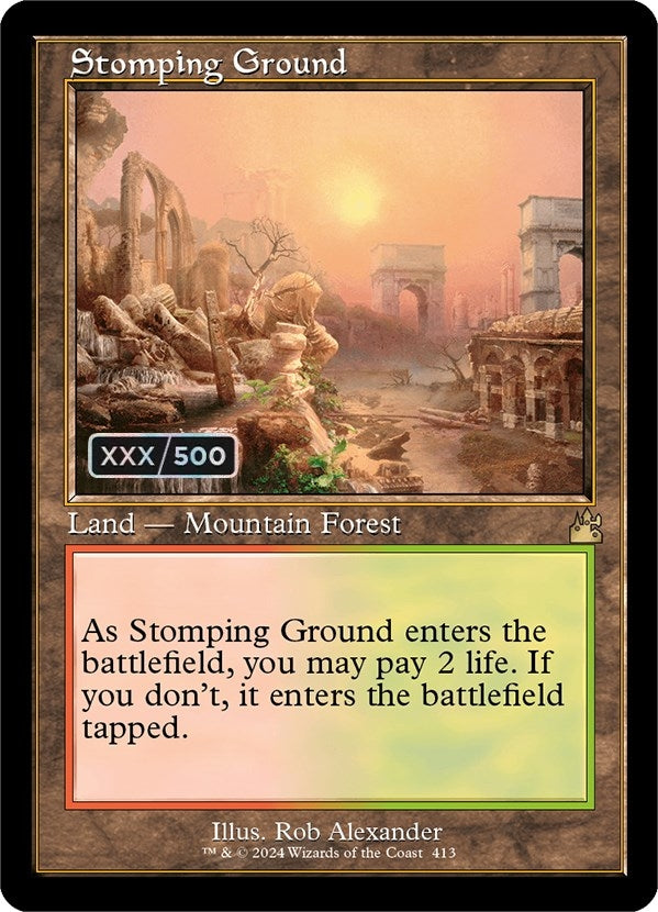 Image for Stomping Ground (Retro Frame) (Serial Numbered) (413) [Ravnica Remastered] - Magic: The Gathering