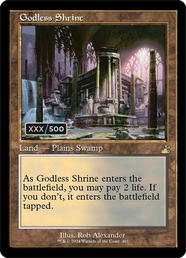 Image for Godless Shrine (Retro Frame) (Serial Numbered) (401) [Ravnica Remastered] - Magic: The Gathering