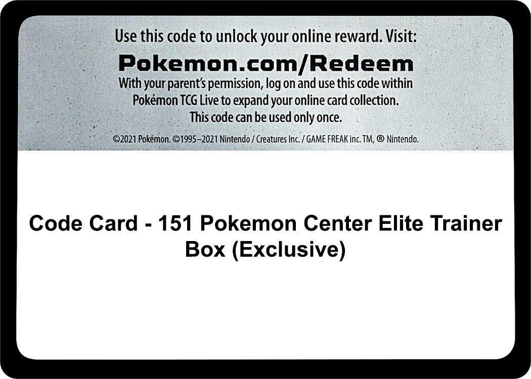 Image for Code Card - 151 Pokemon Center Elite Trainer Box (Exclusive) [SV: Scarlet & Violet 151] - Pokemon