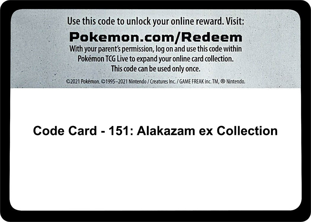 Image for Code Card - 151: Alakazam ex Collection [SV: Scarlet & Violet 151] - Pokemon