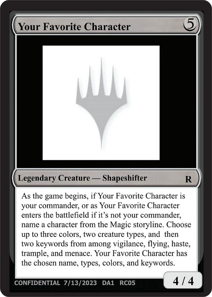 Image for Your Favorite Character [Un-Known Event Playtest Cards] - Magic: The Gathering
