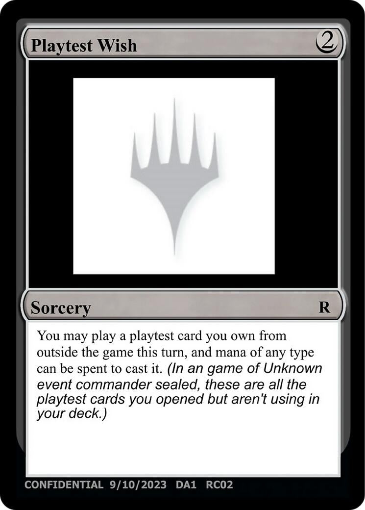 Image for Playtest Wish [Un-Known Event Playtest Cards] - Magic: The Gathering