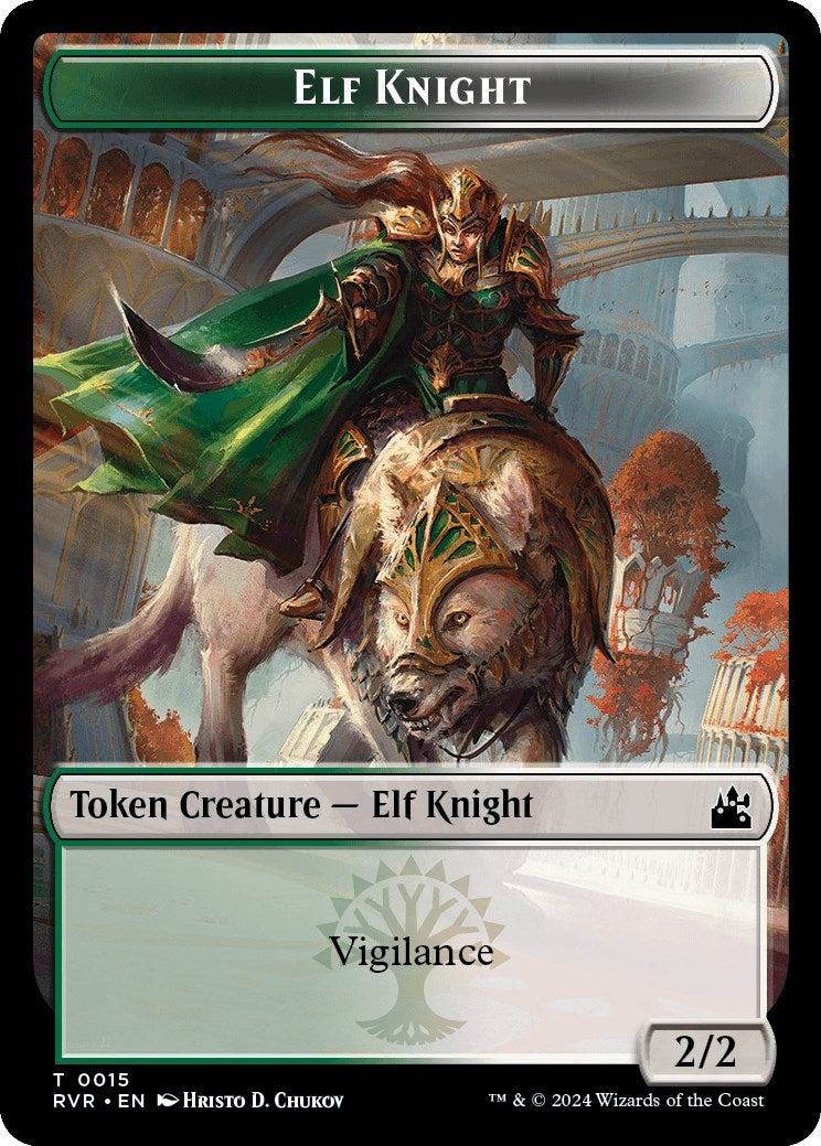 Image for Elf Knight // Sphinx Double-Sided Token (15 // 17) [Ravnica Remastered] - Magic: The Gathering