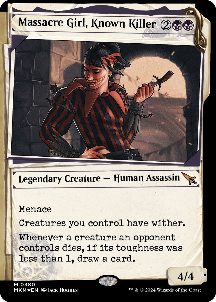 Image for Massacre Girl, Known Killer (Showcase) (Invisible Ink) (380) [Murders at Karlov Manor] - Magic: The Gathering