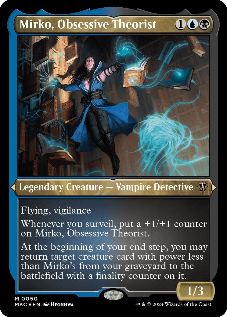 Image for Mirko, Obsessive Theorist (Display Commander) - Thick Stock (50) [Murders at Karlov Manor] - Magic: The Gathering