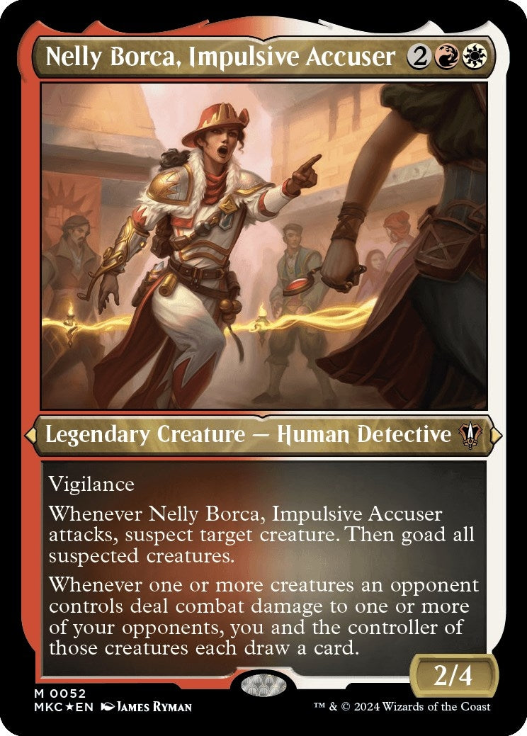 Image for Nelly Borca, Impulsive Accuser (Display Commander) - Thick Stock (52) [Murders at Karlov Manor] - Magic: The Gathering