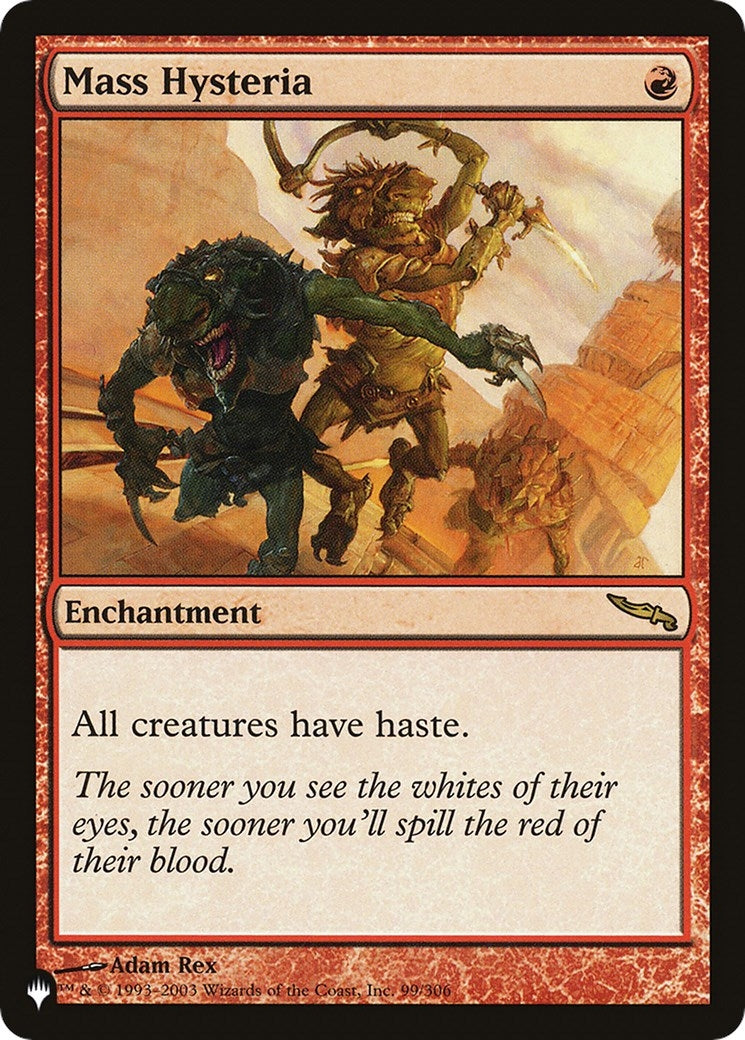Image for Mass Hysteria (99/306) [The List Reprints] - Magic: The Gathering