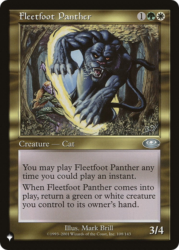 Image for Fleetfoot Panther (108/143) [The List Reprints] - Magic: The Gathering