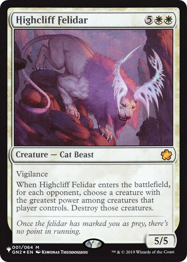 Image for Highcliff Felidar (001/064) [The List Reprints] - Magic: The Gathering