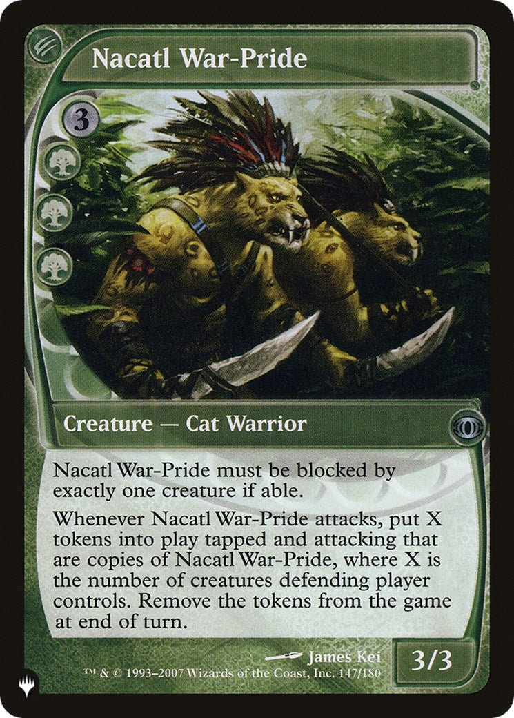 Image for Nacatl War-Pride (147/180) [The List Reprints] - Magic: The Gathering
