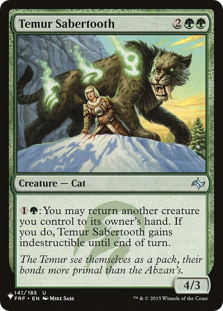 Image for Temur Sabertooth (141/185) [The List Reprints] - Magic: The Gathering