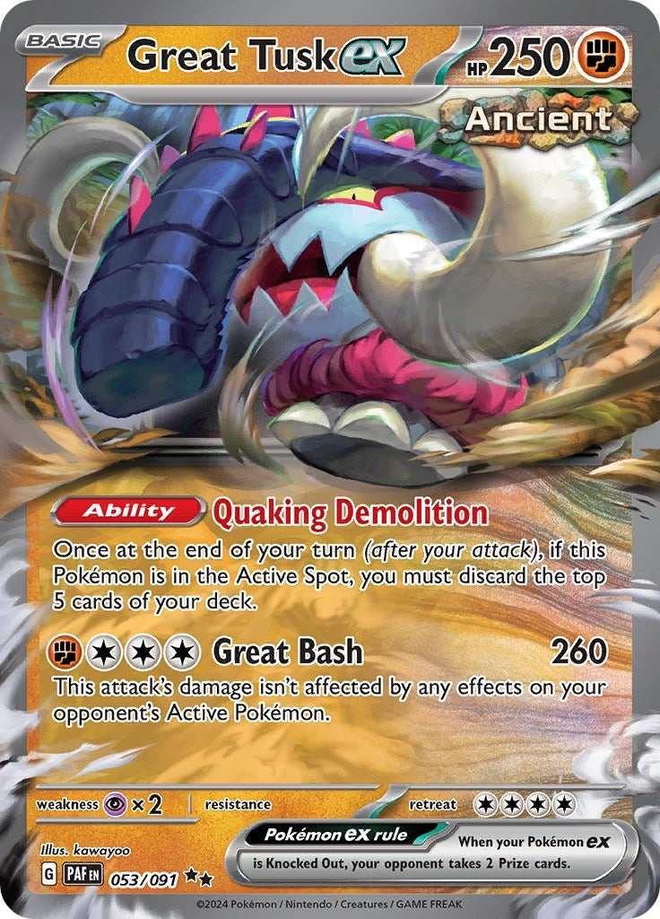 Image for Great Tusk ex (053/091) [SV: Paldean Fates] - Pokemon