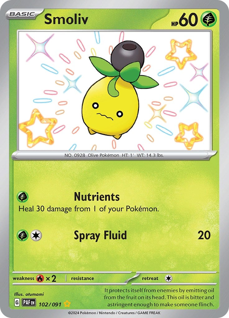 Image for Smoliv (102/091) [SV: Paldean Fates] - Pokemon