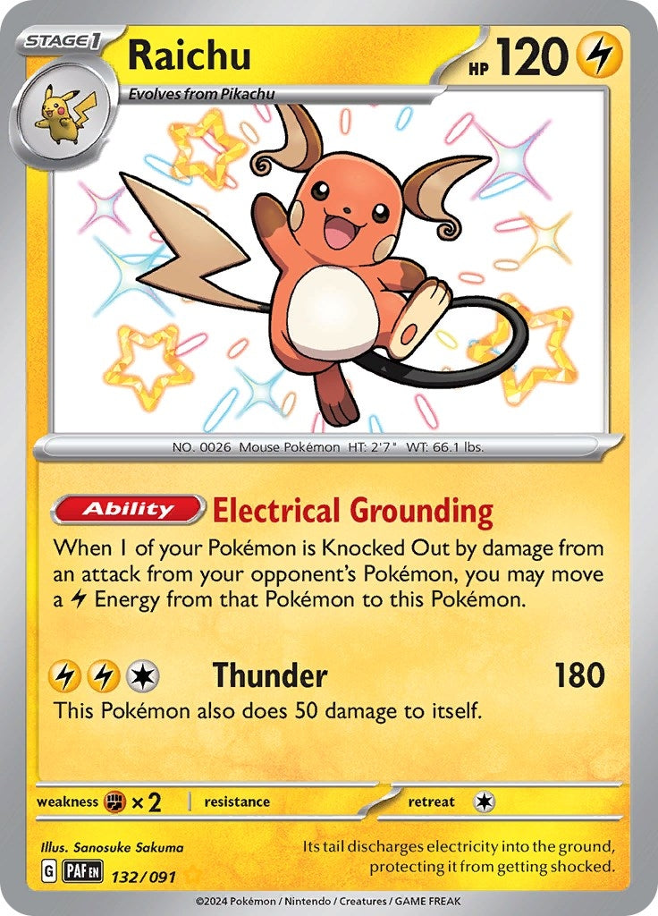 Image for Raichu (132/091) [SV: Paldean Fates] - Pokemon